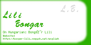 lili bongar business card